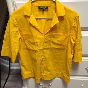 Lafayette 148 New York Vibrant Yellow Casual Shirt